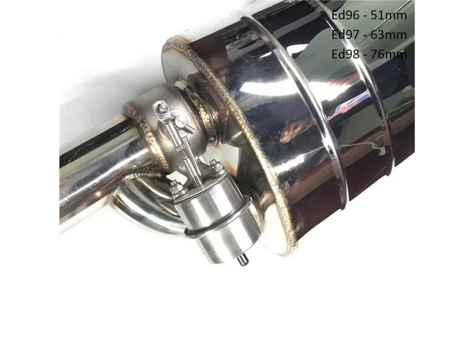 Țeava de evacuare dublă cu supape, toba de eșapament și telecomandă