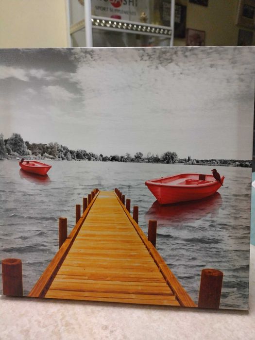 Картина Езеро с лодки от Италия