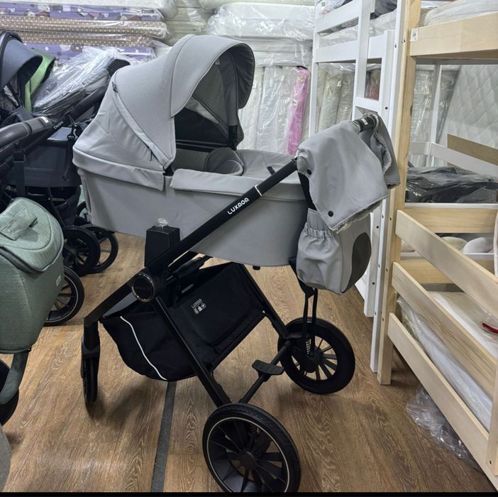Коляска 3 в 1 luxmom серая