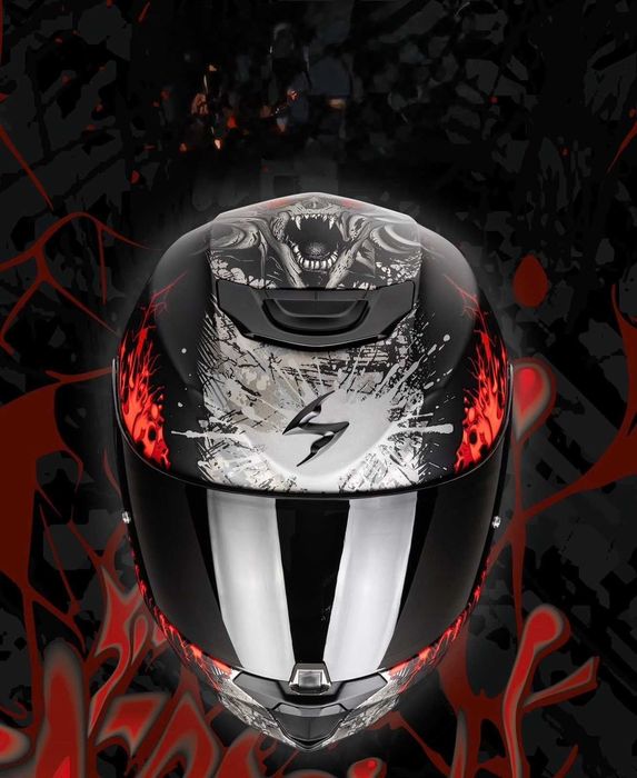 Каска SCORPION EXO-391 Wolf Matt Black-Red