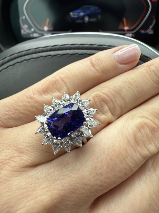 Inel diamante si tanzanit