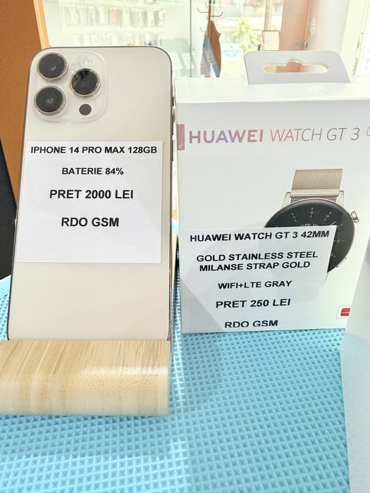 Pachet Promo Iphone 14 Pro Max 128Gb/Huawei Gt 3 42MM/Samsung Tab A8 32gb