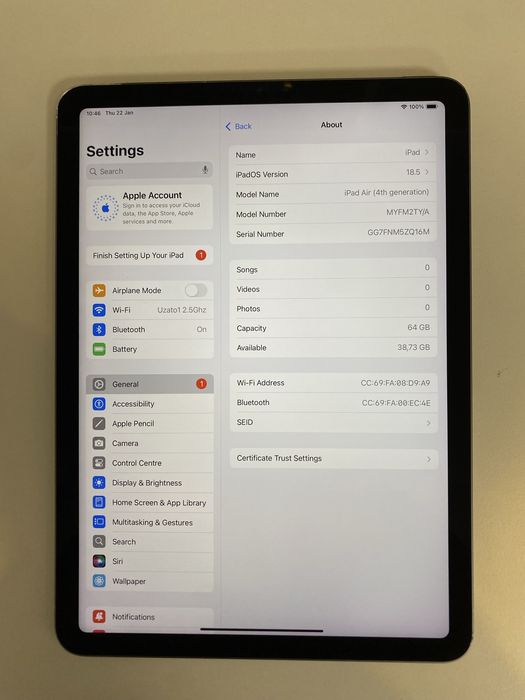 Apple iPad Air 4 10.9” (2020) 4th Gen WiFi 64GB ID-XXL6182