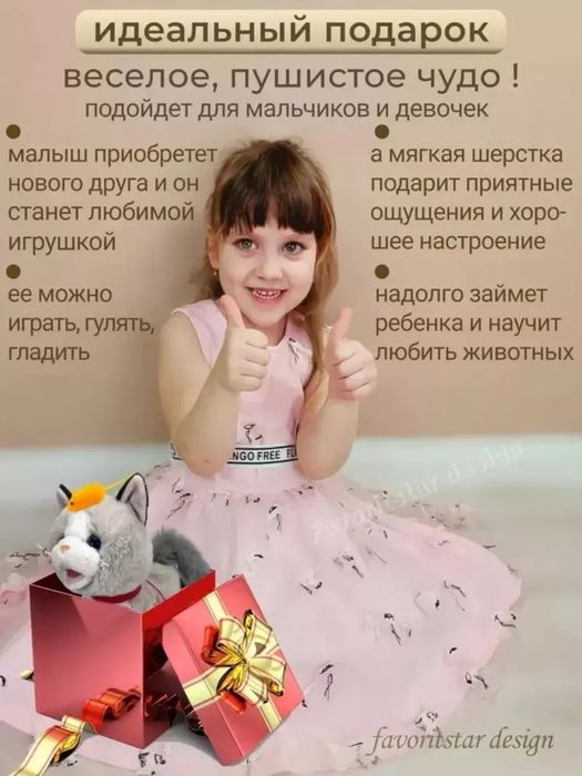 Intiraktiv yumshoq mushuk yuradi miyovlaydi takrorlaydi