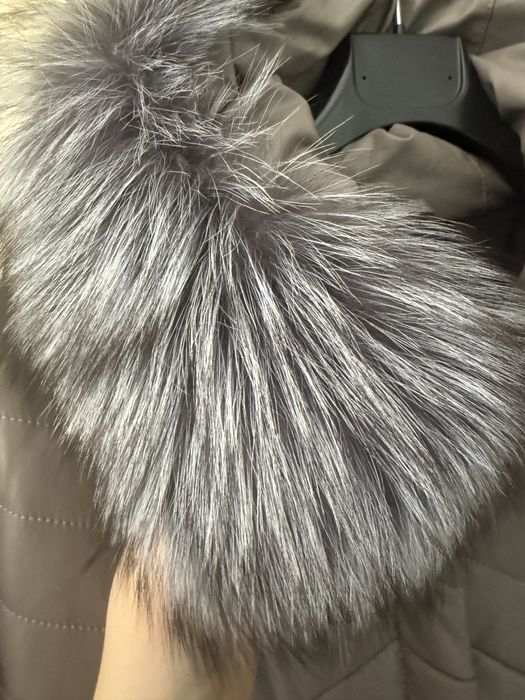 Зимний плащ из экокожи