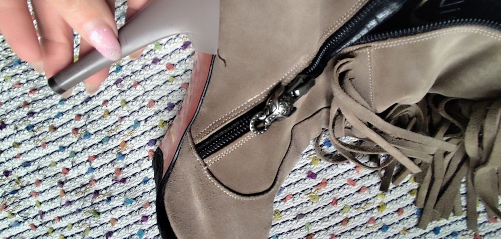 Ботуши естествена кожа и с ресни