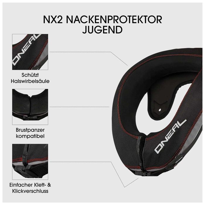 Детска протекторна яка O'NEAL NX2 BLACK YOUTH Универсален размер