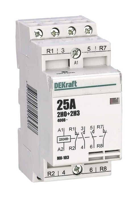 Контактор модульный 32А 230В DeKraft