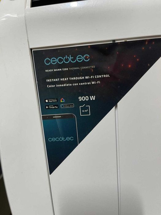 Calorifer electric Cecotec Ready Warm 1200, 900 W, montare pe perete sau pe podea, temporizator, afișaj LCD, control prin WiFi