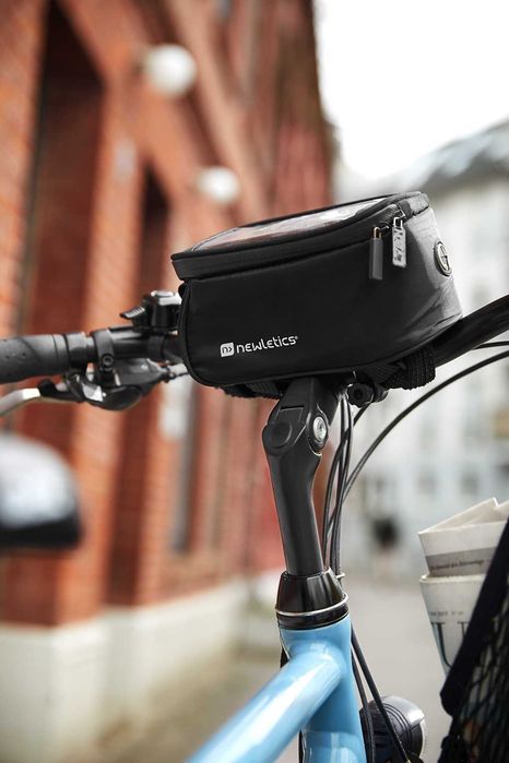 Borseta impermeabila, geanta de bicicleta cu husa suport tactil de telefon, waterproof + iesire casti, bun pt trotineta, moped, scuter; noua, Germania