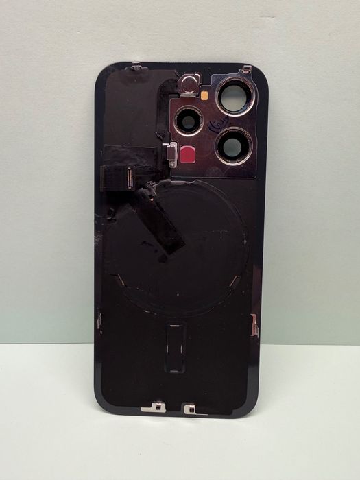 Sticla capac carcasa spate compatibila iPhone 15 Pro Blue Albastru