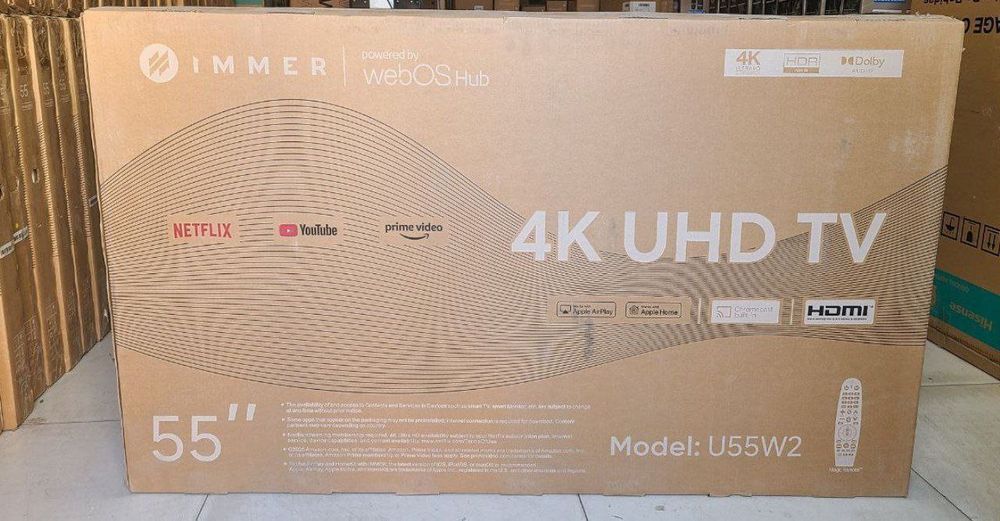 “Телевизор IMMER U55W2 4K UHD. Доставка бесплатная.” 24/7
