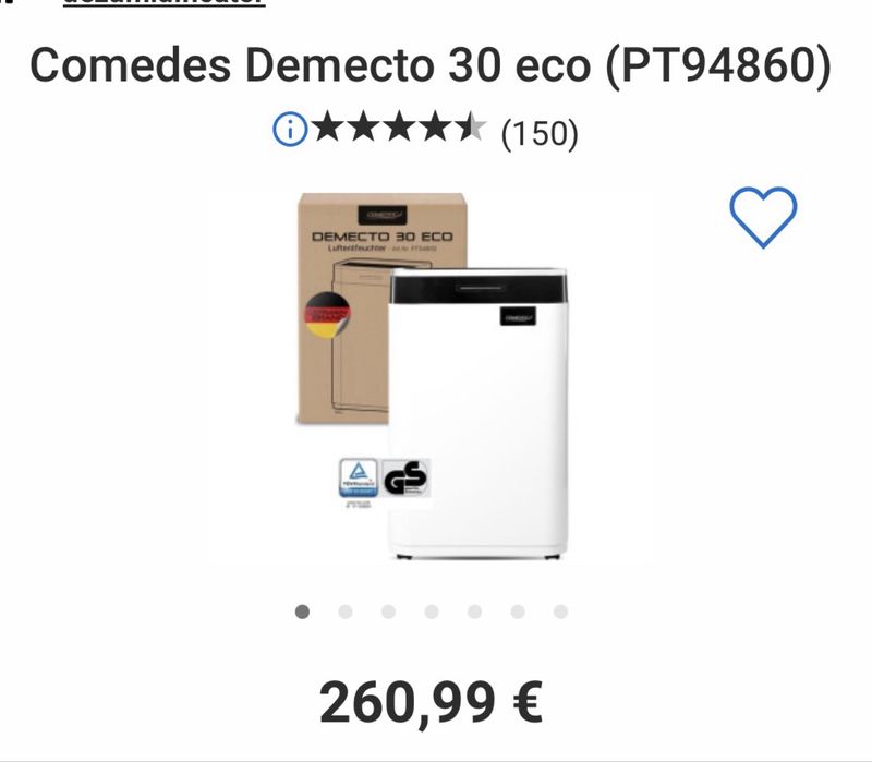 Dezumidificator profesional  Demecto 30 Eco