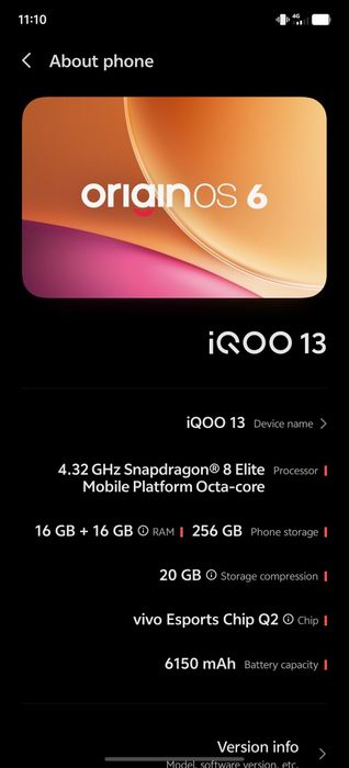 iQOO 13 16/256 OriginOS