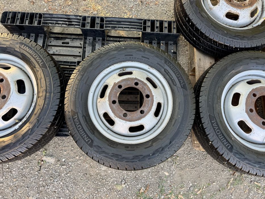 6бр.Джанти 16 6x170+НОВИ ГУМИ Uniroyal 195/65/16C за бус Iveco Daily