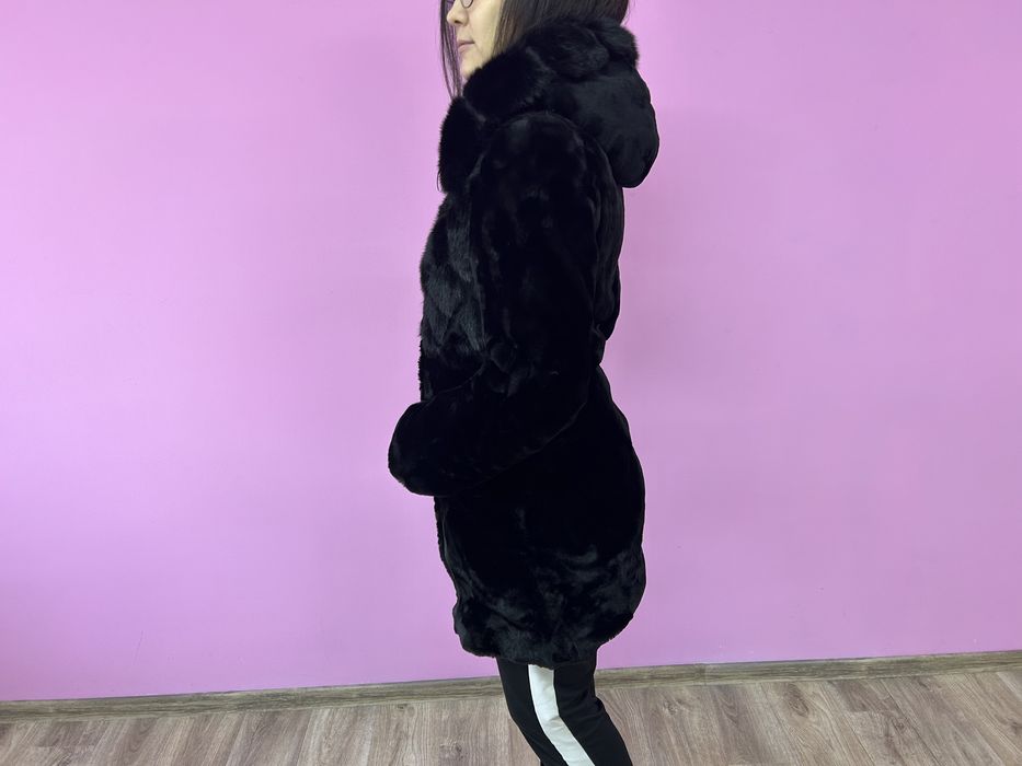 Шуба мутон с норкой