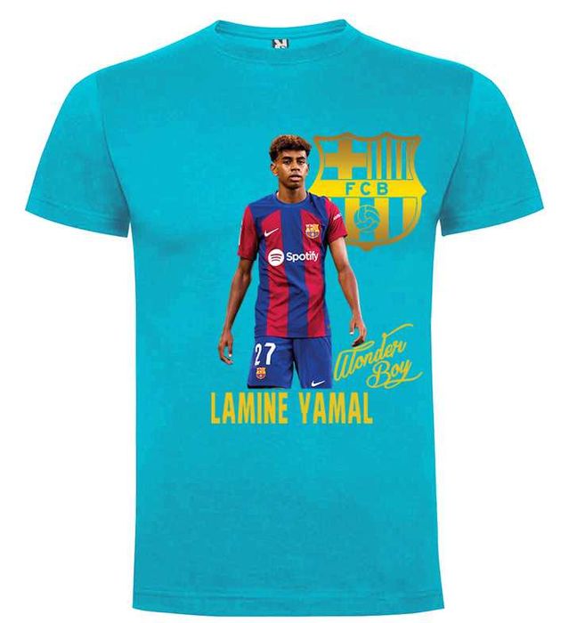 ФЕН тениски LAMINE YAMAL Барселона BARCELONA 4 ЦВЯТА! Или С Твоя идея!