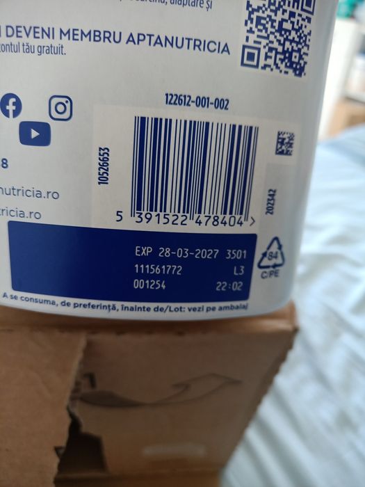 Vând 6 cutii lapte praf Aptamil Comfort 1