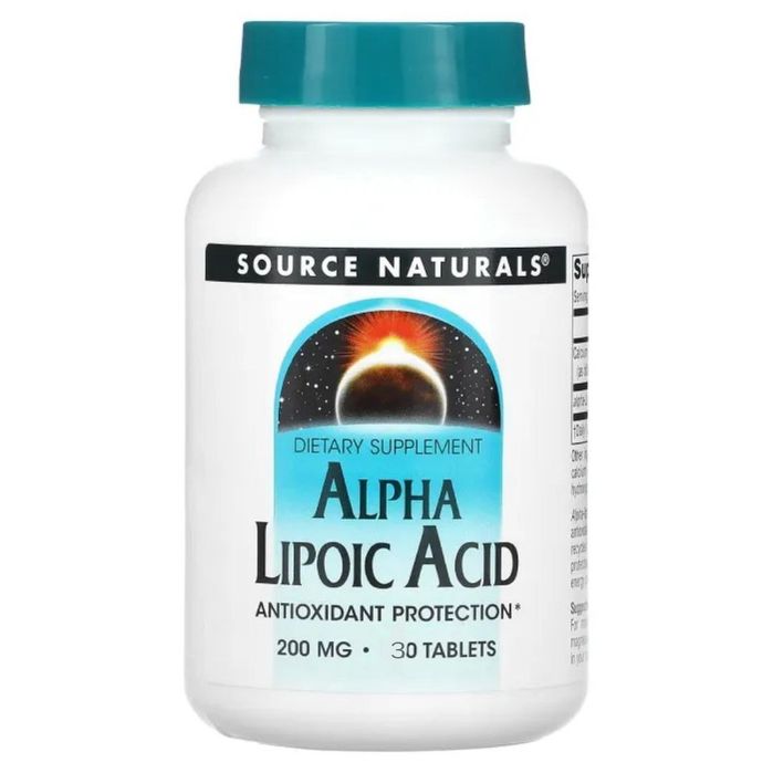 Альфа-липоевая кислота, Alpha Lipoic Acid, Source 200 мг 30 таб