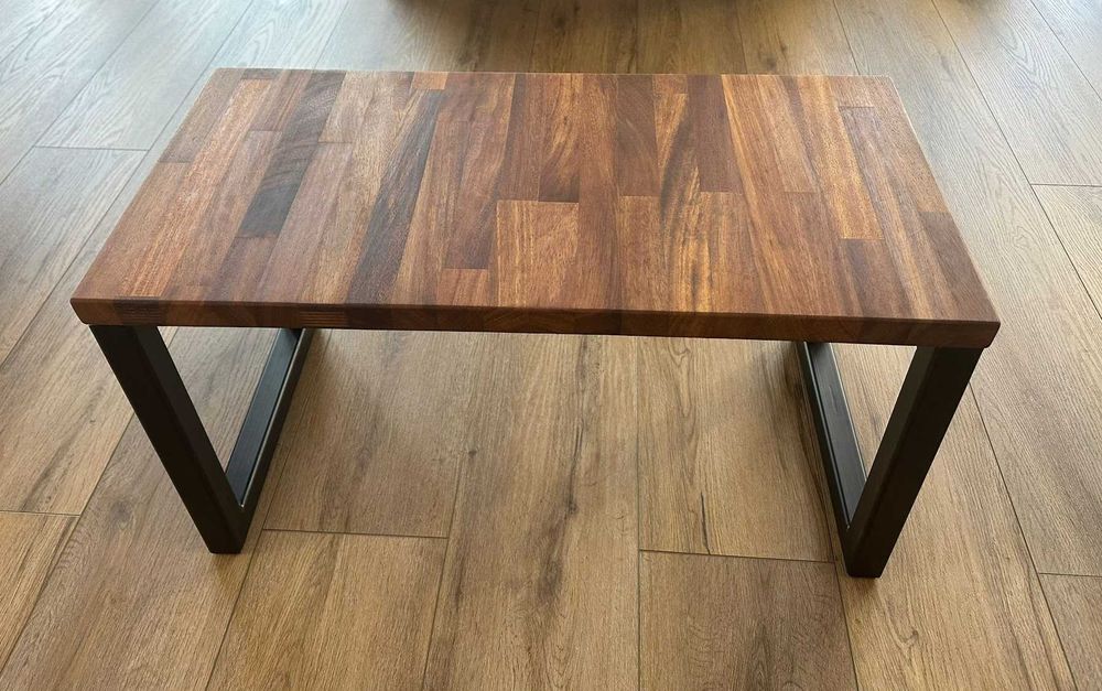 Masa de cafea - masuta living din lemn masiv Iroko 80x40x43 cm