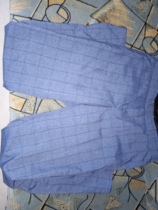 Клетчатый синий костюм