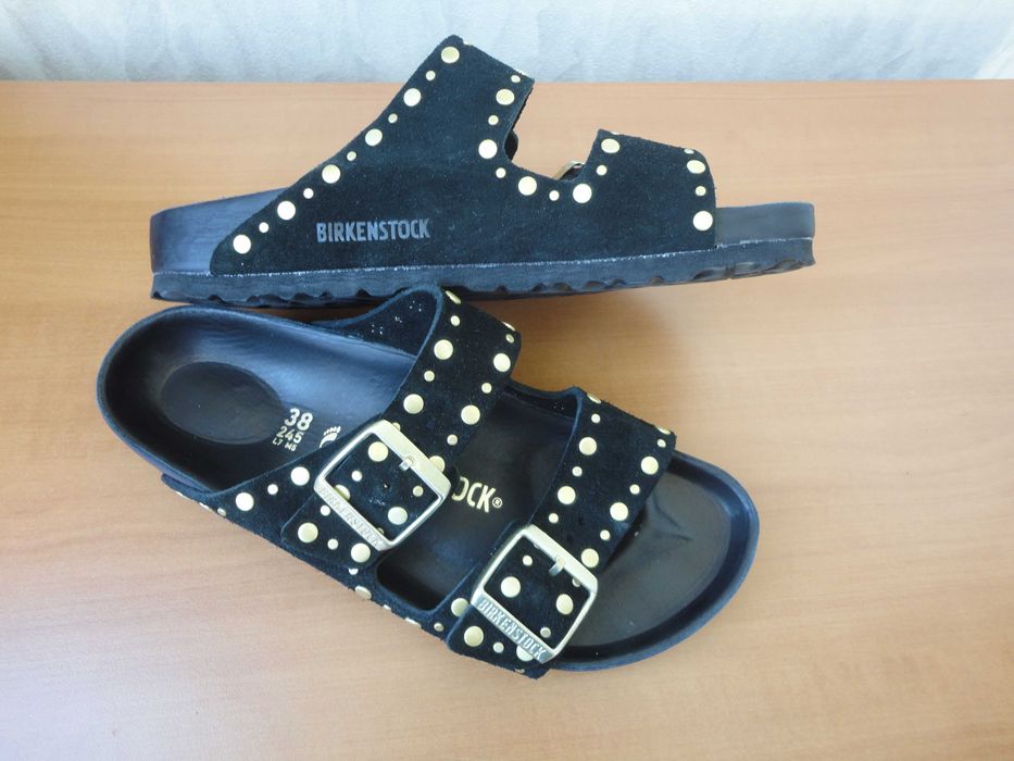 N38,5 Birkenstock/нови/естествена кожа/чехли