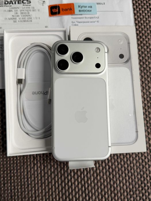 24М ГАРАНЦИЯ! iPhone 17 Pro Лизинг от 40€/мес Silver 256GB сив / бял