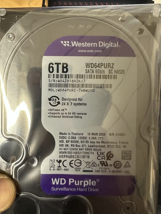 HDD WD 6tb SATA Purple Новый