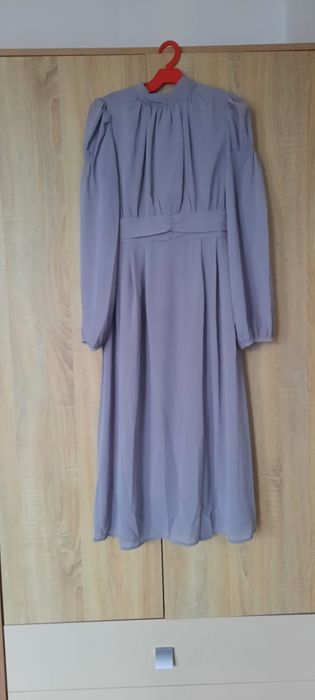 Rochie elegantă damă gri cu etichetă,Mărimea S