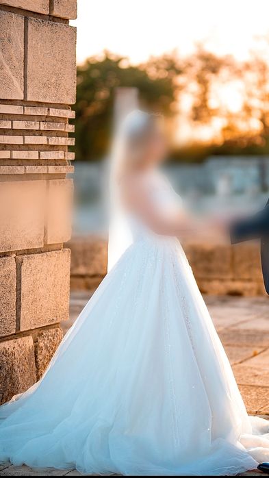 ПРОМО!!! Стилна Булчинска рокля от ръчна изработка