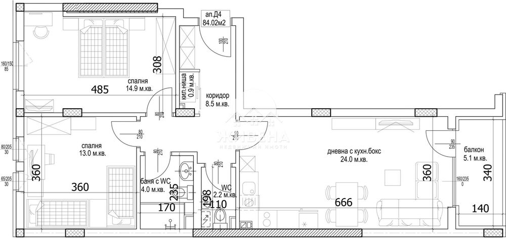 3-стаен апартамент, в строеж, Кайсиева градина, 99 кв.м