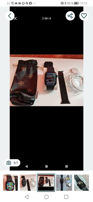 smartwatch Apple seria 7 cu o baterie impecabilă de 99%.