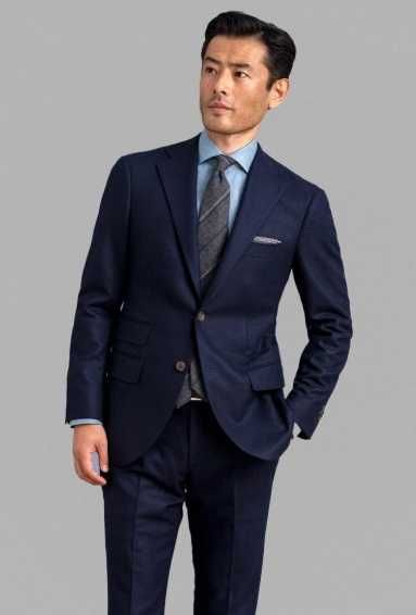 Sacou blazer 40 L slim Massimo Dutti NOU lana Finest Italian navy