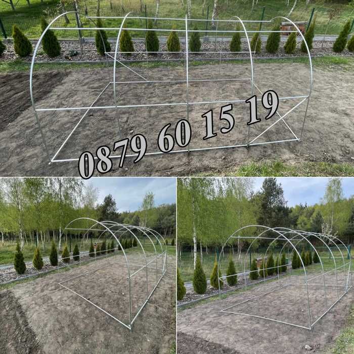 Тунелна оранжерия с размери 4х2.50х2 метра, оранжерия тунелна