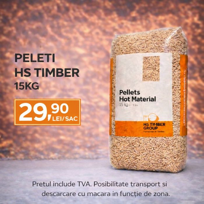 Peleți HS Timber - PEEL UP 15 KG - Descărcare macara