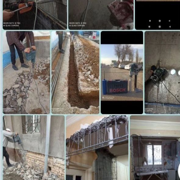 Buzish transheya teshik teshish beton kesish