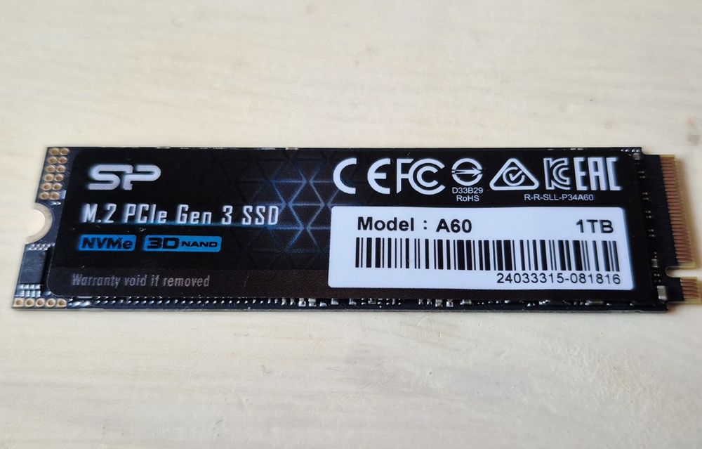 1TB  NVMe PCIe M.2 Ssd