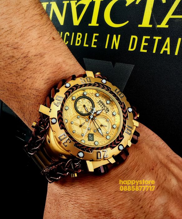 часовник INVICTA Gladiator Brown and Gold 60 mm, Инвикта нов