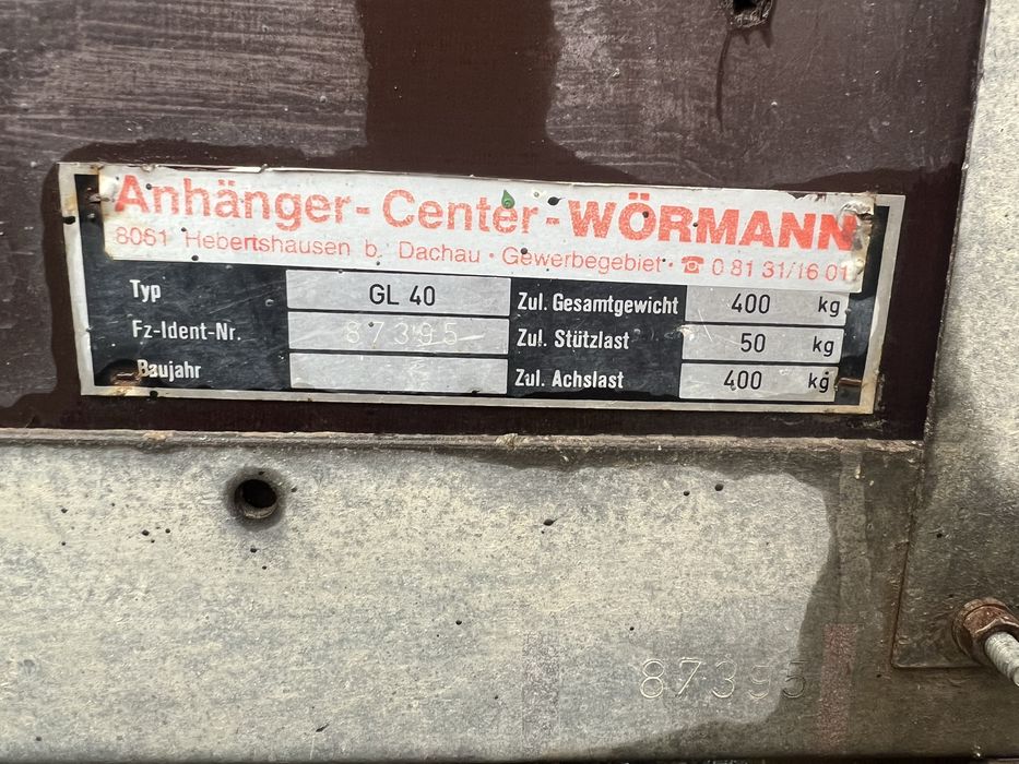 Remorca auto inmatriculata /400 kg