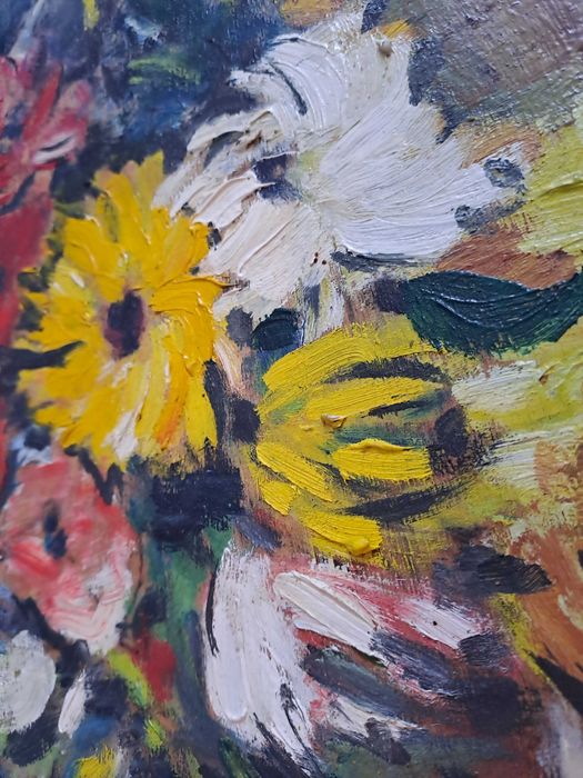 tablou pictura pe placaj 83/59 cm semnat