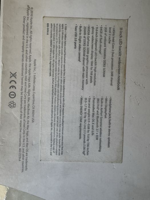 MacBook air 11, 2011