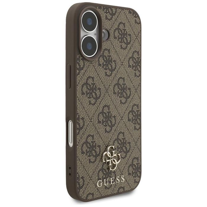 Guess 4g small classic logo magsafe case for iphone 17 brown