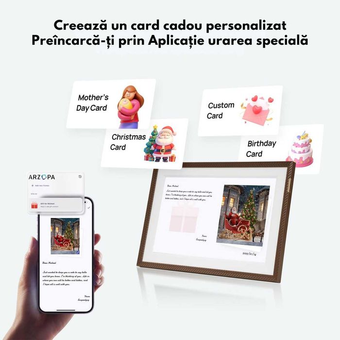 Rama Foto Digitala Wifi, Ecran IPS HD 10.1 inch, Memorie 32GB,Qova D10