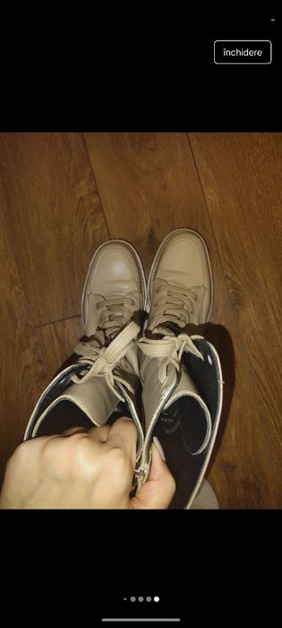 Bocanci cu șireturi Uterque din piele naturala