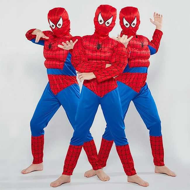 Детски костюм на Спайдърмен Spiderman с мускули и маска, Avengers