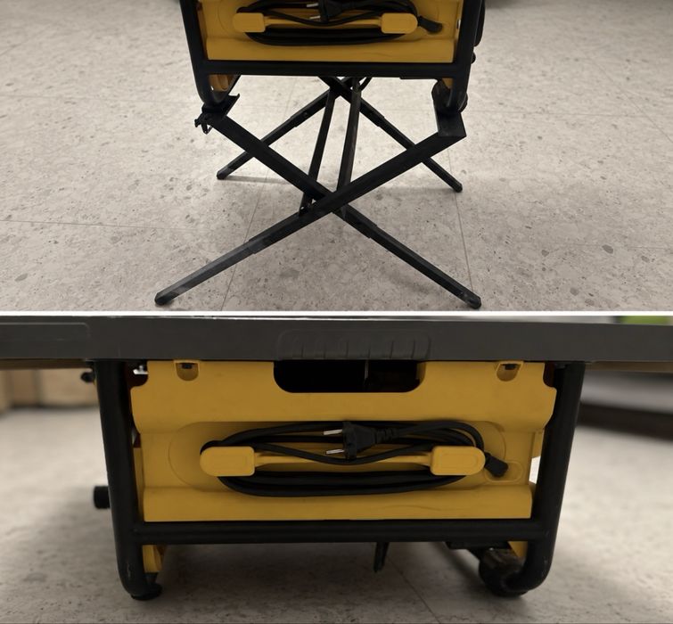 DeWalt DW745 – masă glisantă, șine extinse, suport și soft-start