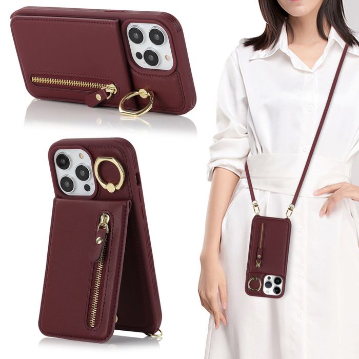 Чехол-картхолдер с ремнем на айфон