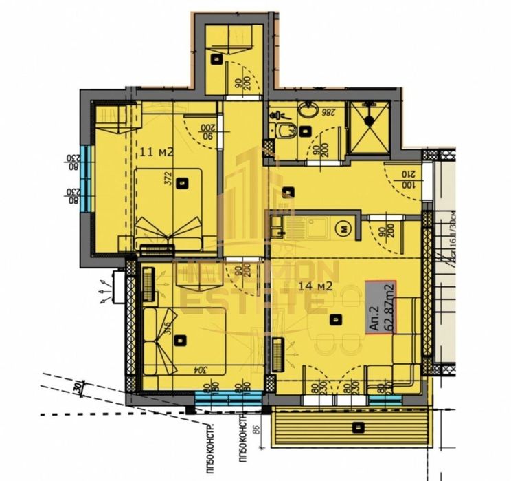 Продава се Тристаен апартамент в Варна, Виница - 70 кв.м за 1499 €/кв.м - Снимка #2
