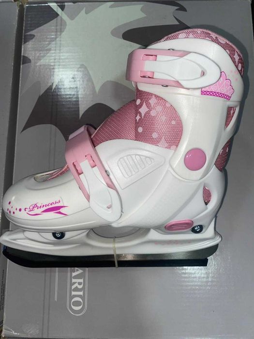 Patine de gheață reglabile Ontario pentru copii mărime 32-35 Alb/Roz