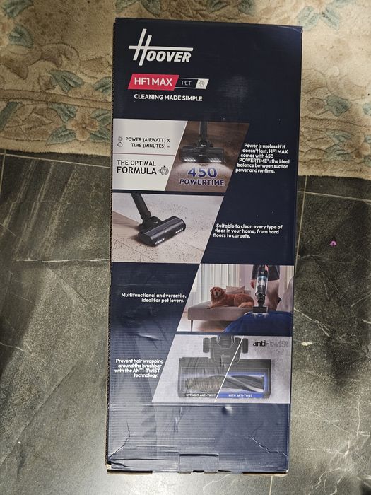 Aspirator vertical Hoover HF1 MAX PET 200W – Nou, Sigilat, Fără Fir